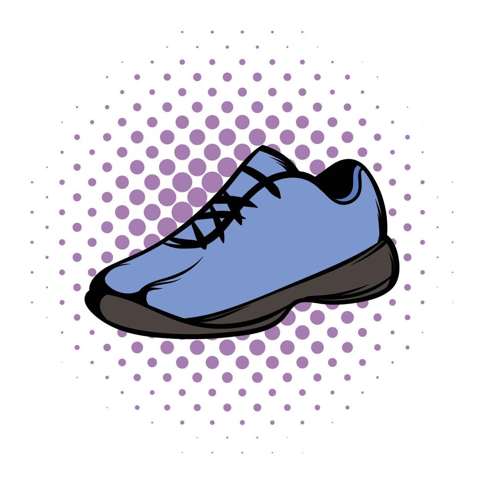 bandes dessinées de chaussures de course bleues simples vecteur