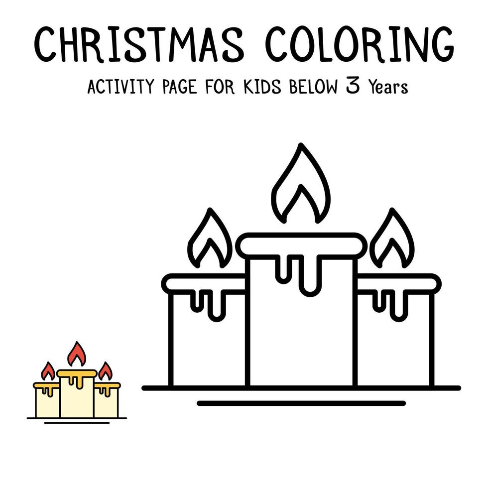 Livre d'activités de coloriage de Noël pour les enfants de moins de 3 ans vecteur