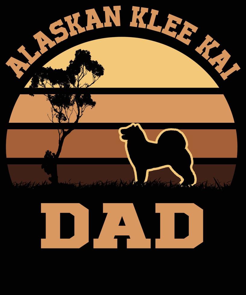 conception de t-shirt vintage de papa klee kai d'alaska vecteur