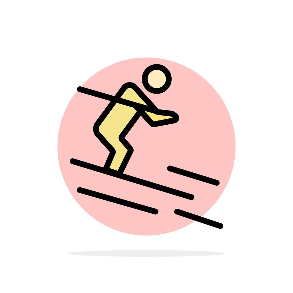 activité ski ski sportif abstrait cercle fond plat couleur icône vecteur