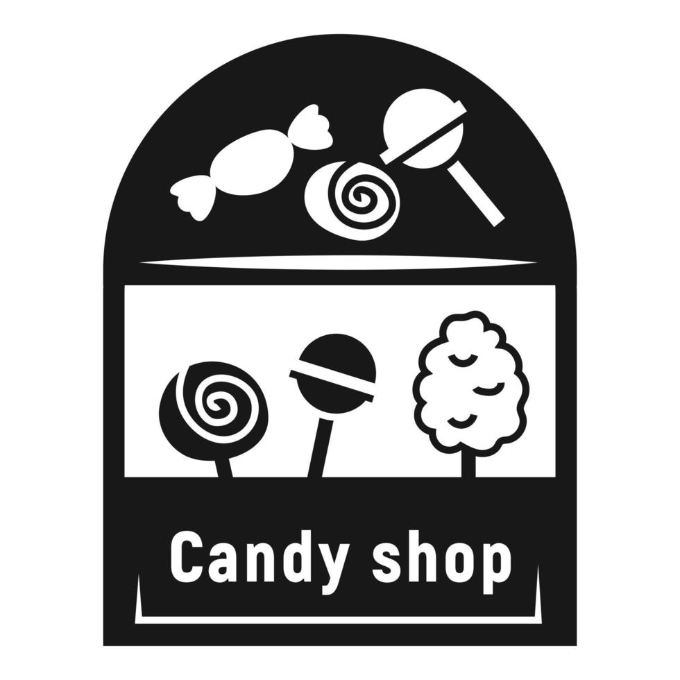 icône de magasin de bonbons de rue, style simple vecteur
