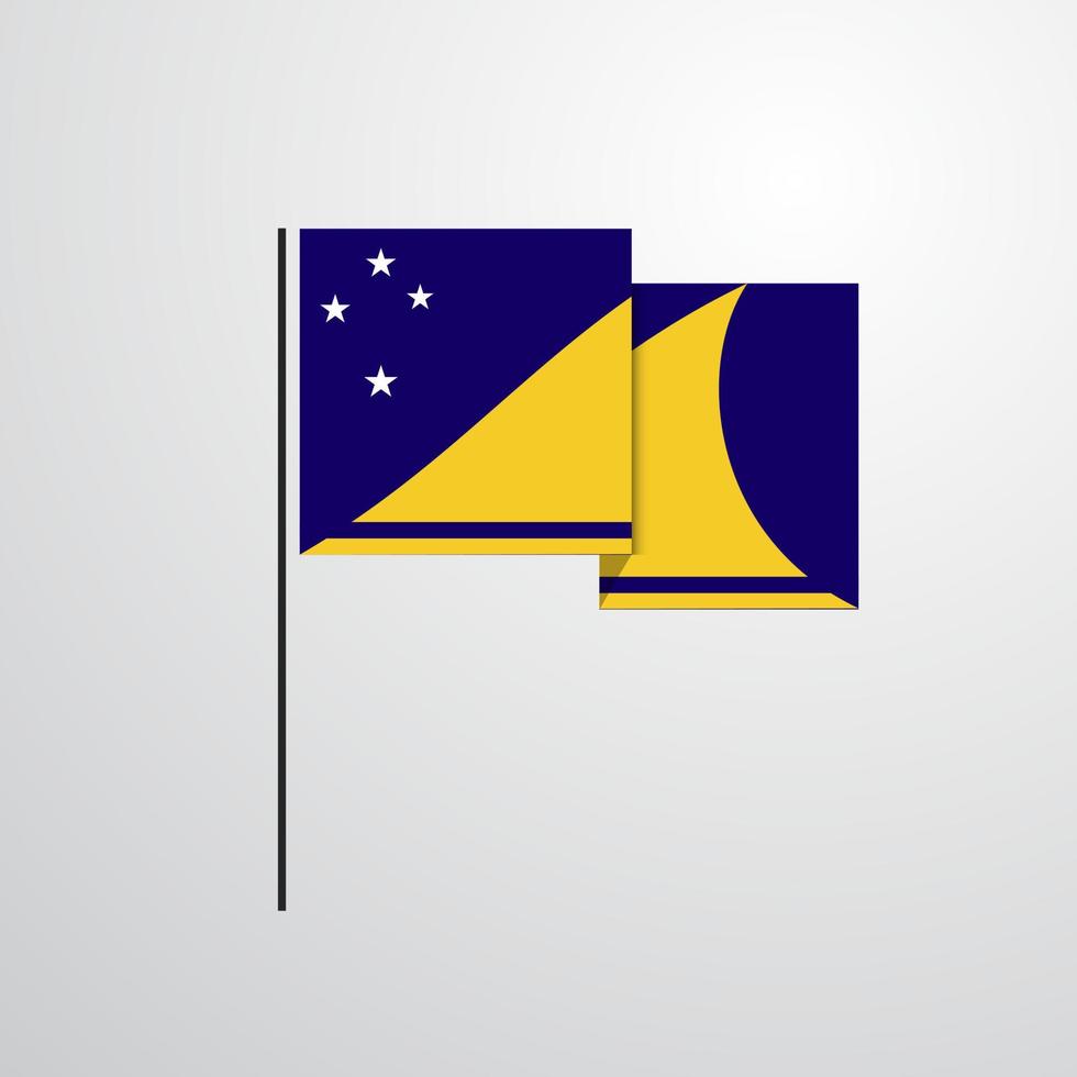 tokelau agitant le drapeau vecteur de conception