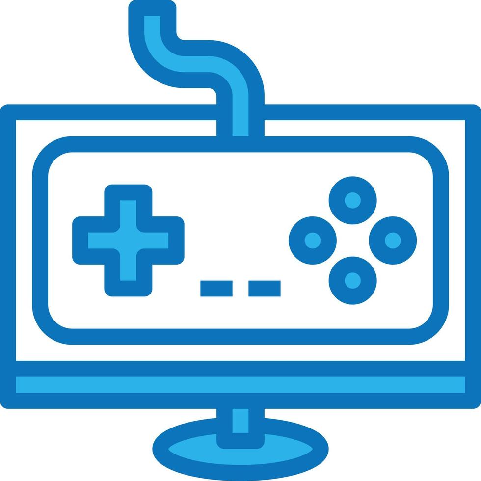 Jeu d'ordinateur jeux en ligne jouer multimédia - icône bleue vecteur