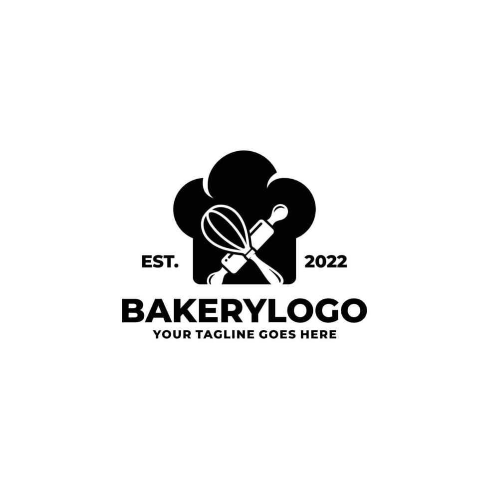vecteur de conception de logo de chef de boulangerie