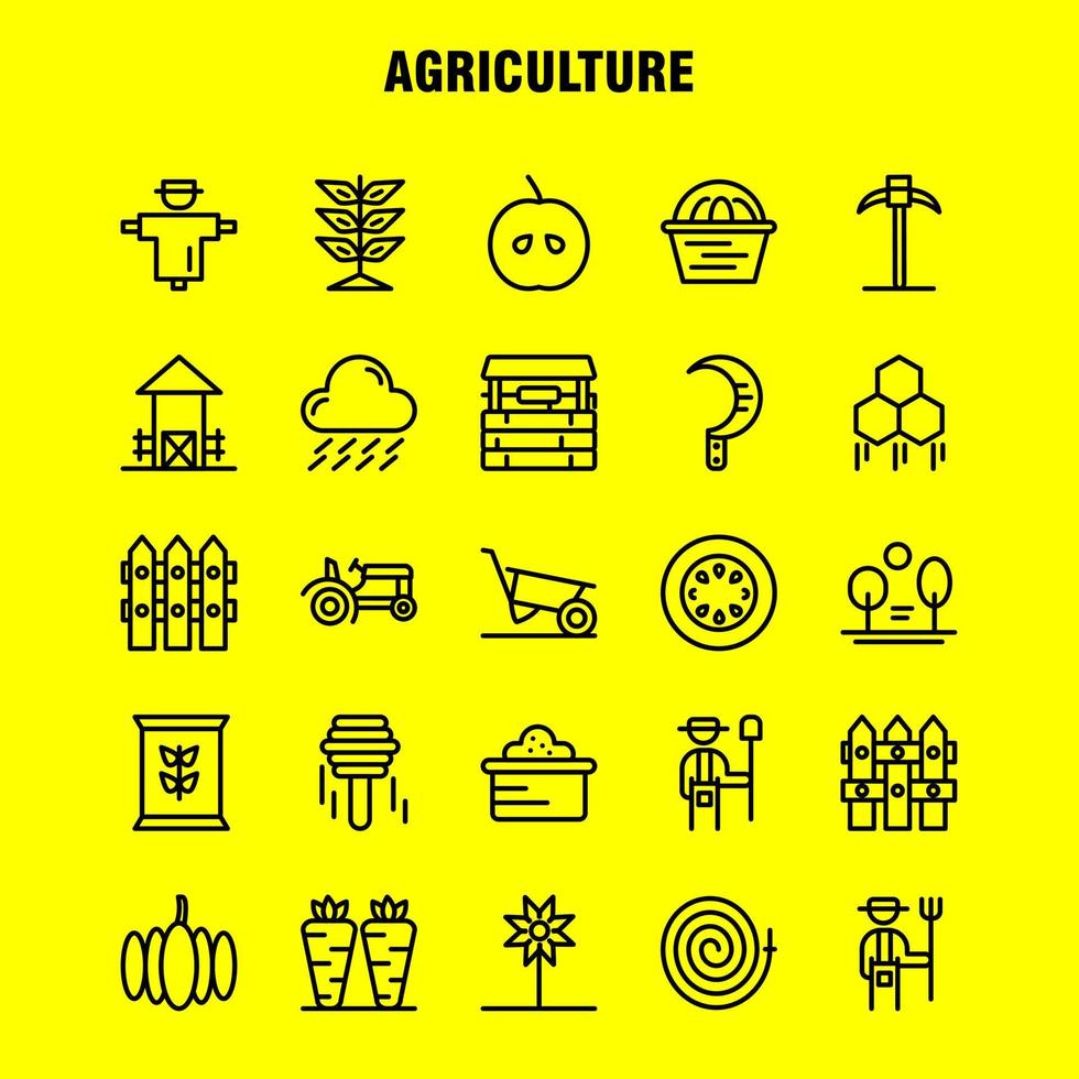 pack d'icônes de ligne d'agriculture pour les concepteurs et les développeurs icônes de l'agriculture pomme pays ferme agriculture ferme agriculture vecteur alimentaire
