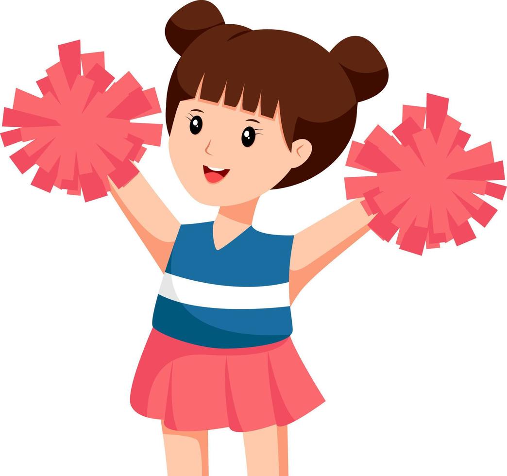 illustration de conception de personnage de pom-pom girl de petite fille vecteur