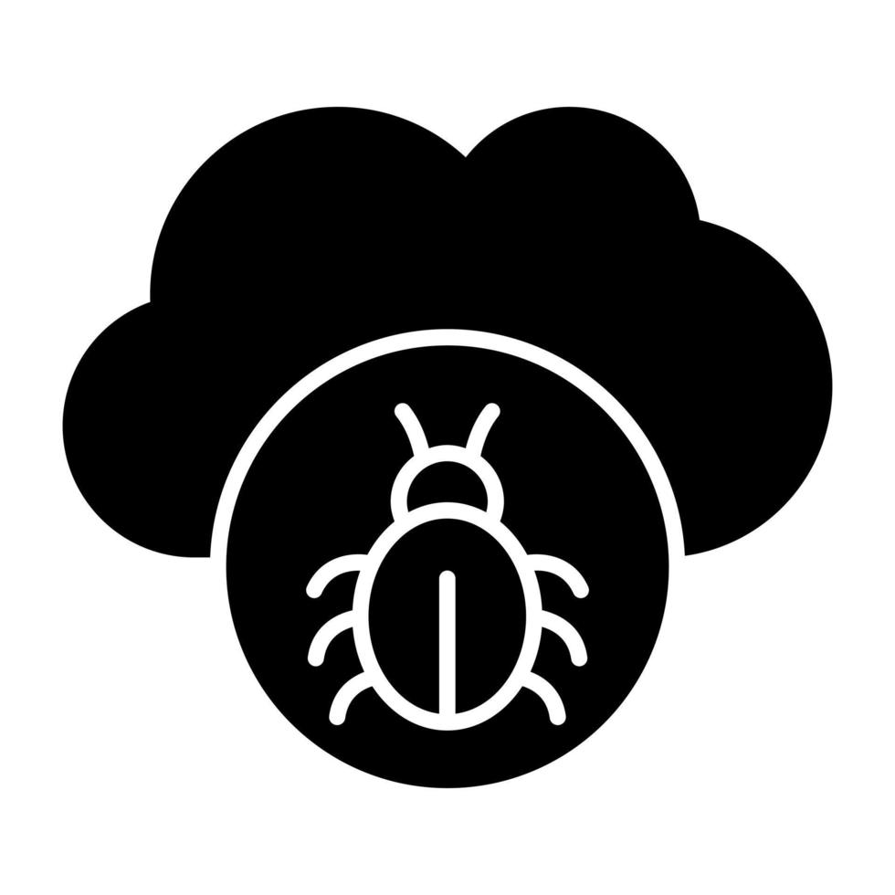 icône de bug cloud dans la conception créative vecteur