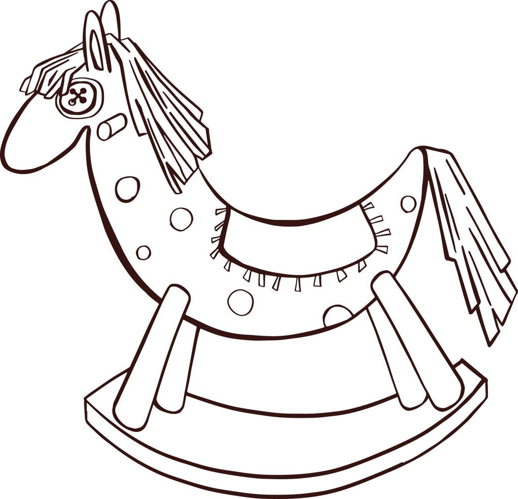 jouet pour enfants, poney, illustration vectorielle de cheval à bascule vecteur