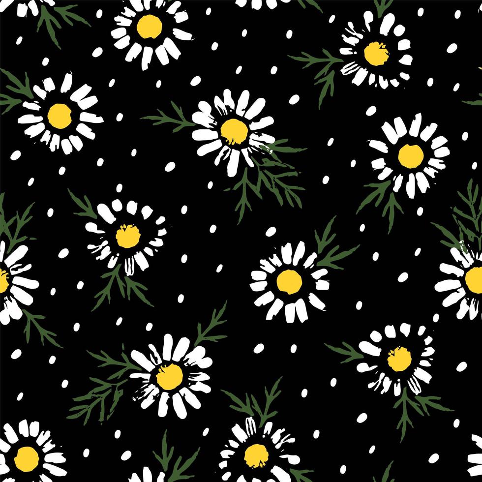 motif abstrait avec des fleurs de camomille vecteur