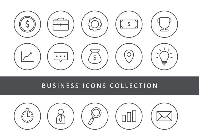 Thin entreprise Ligne Icons vecteur