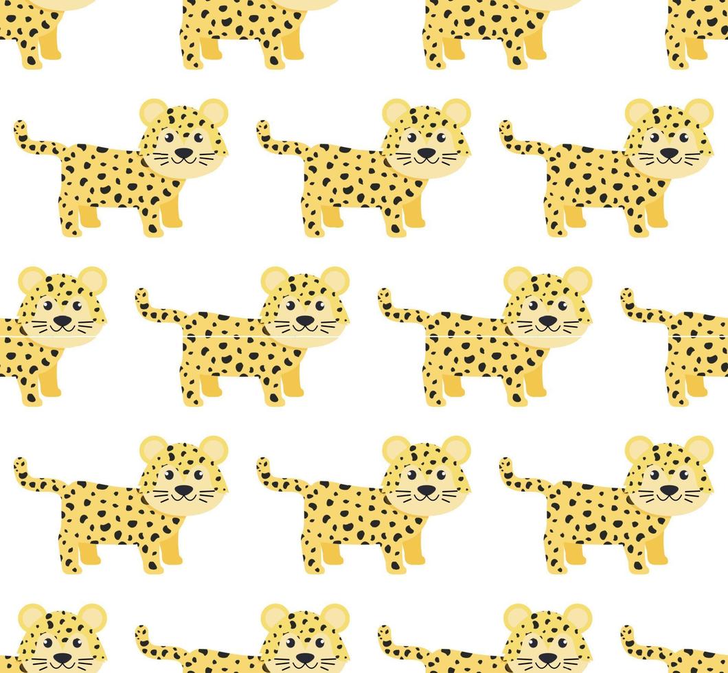 modèle sans couture chez les léopards. illustration vectorielle dans un style plat. vecteur
