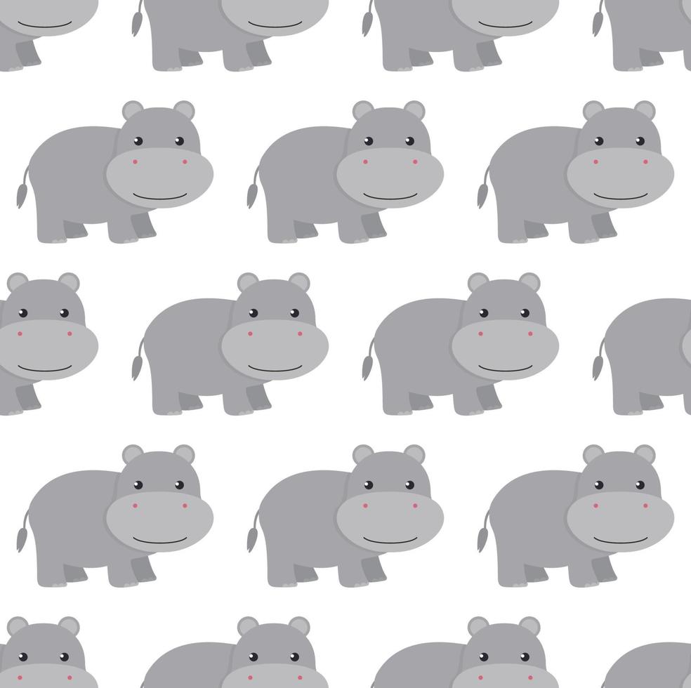 modèle sans couture d'hippopotames. illustration vectorielle dans un style plat. vecteur