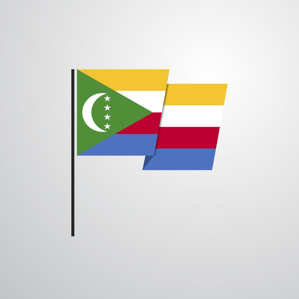 république démocratique du congo agitant le vecteur de conception de drapeau