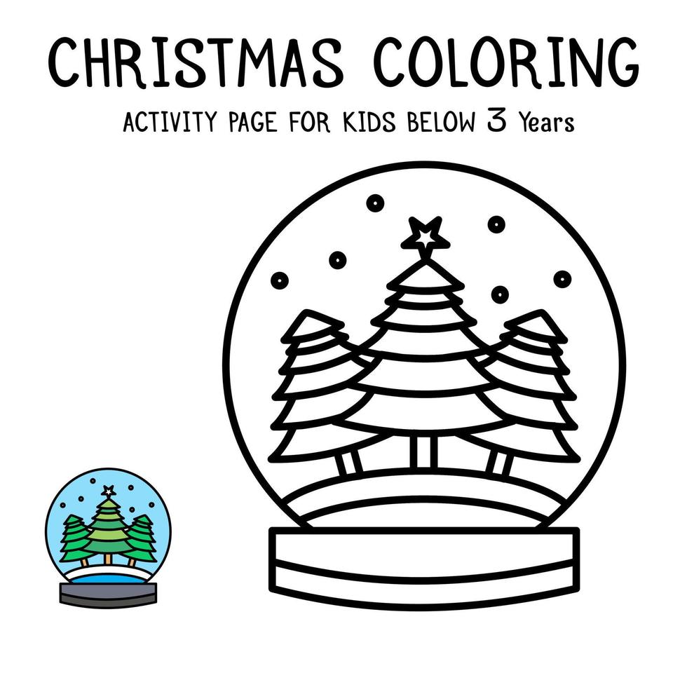 Livre d'activités de coloriage de Noël pour les enfants de moins de 3 ans vecteur