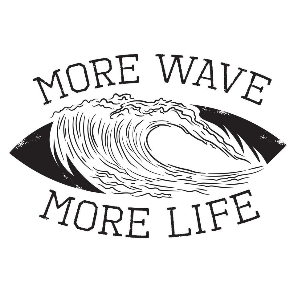 illustration vectorielle d'onde, parfaite pour le logo de la maison de plage, le logo de l'école de surf et du club, également la conception de t-shirts vecteur