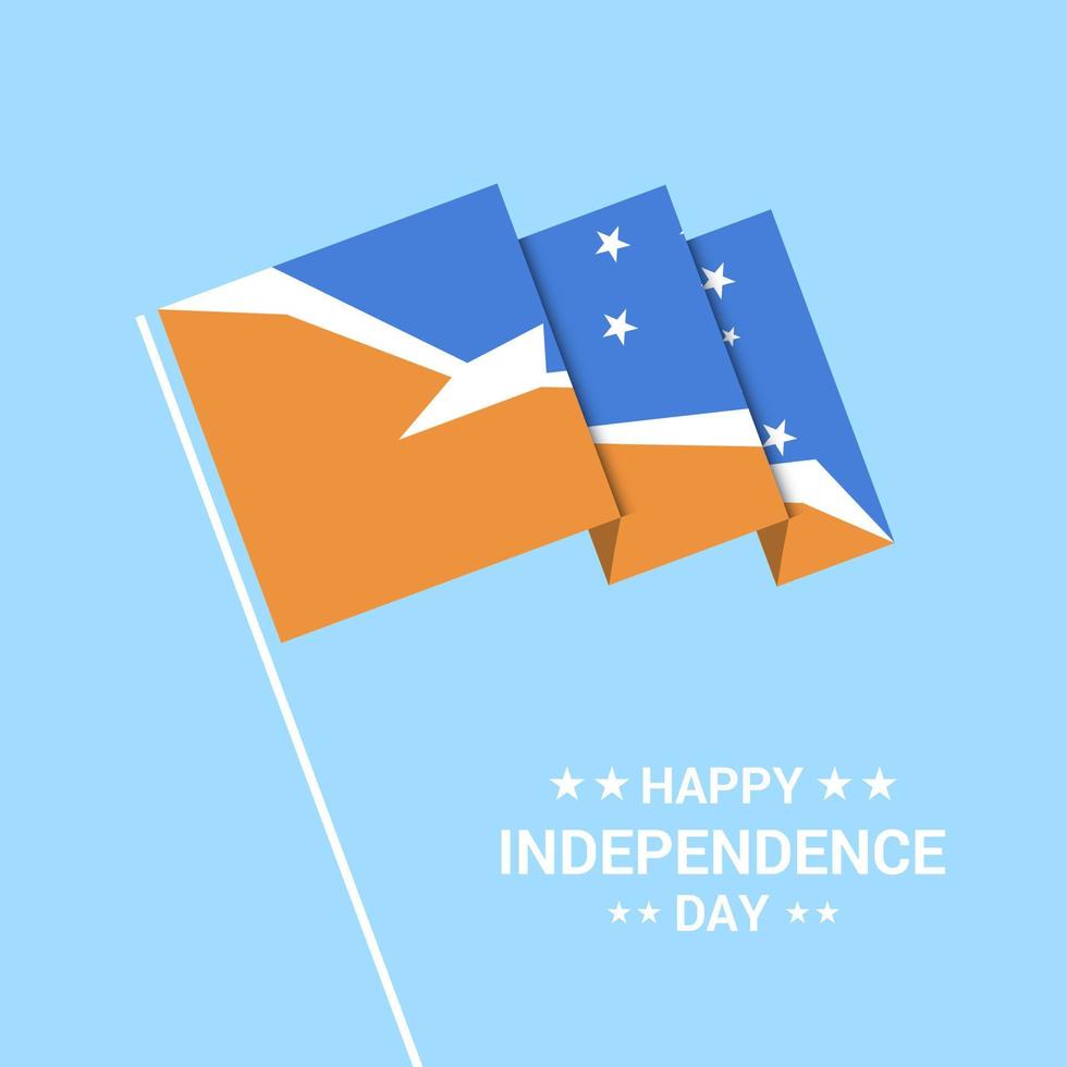 conception typographique de la fête de l'indépendance argentine de la province de tierra del fuego avec vecteur de drapeau