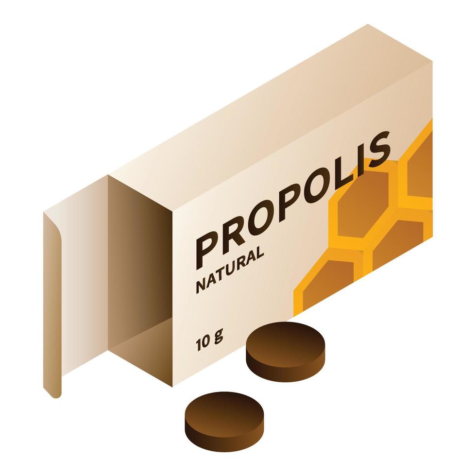 icône de pilule de propolis, style isométrique vecteur