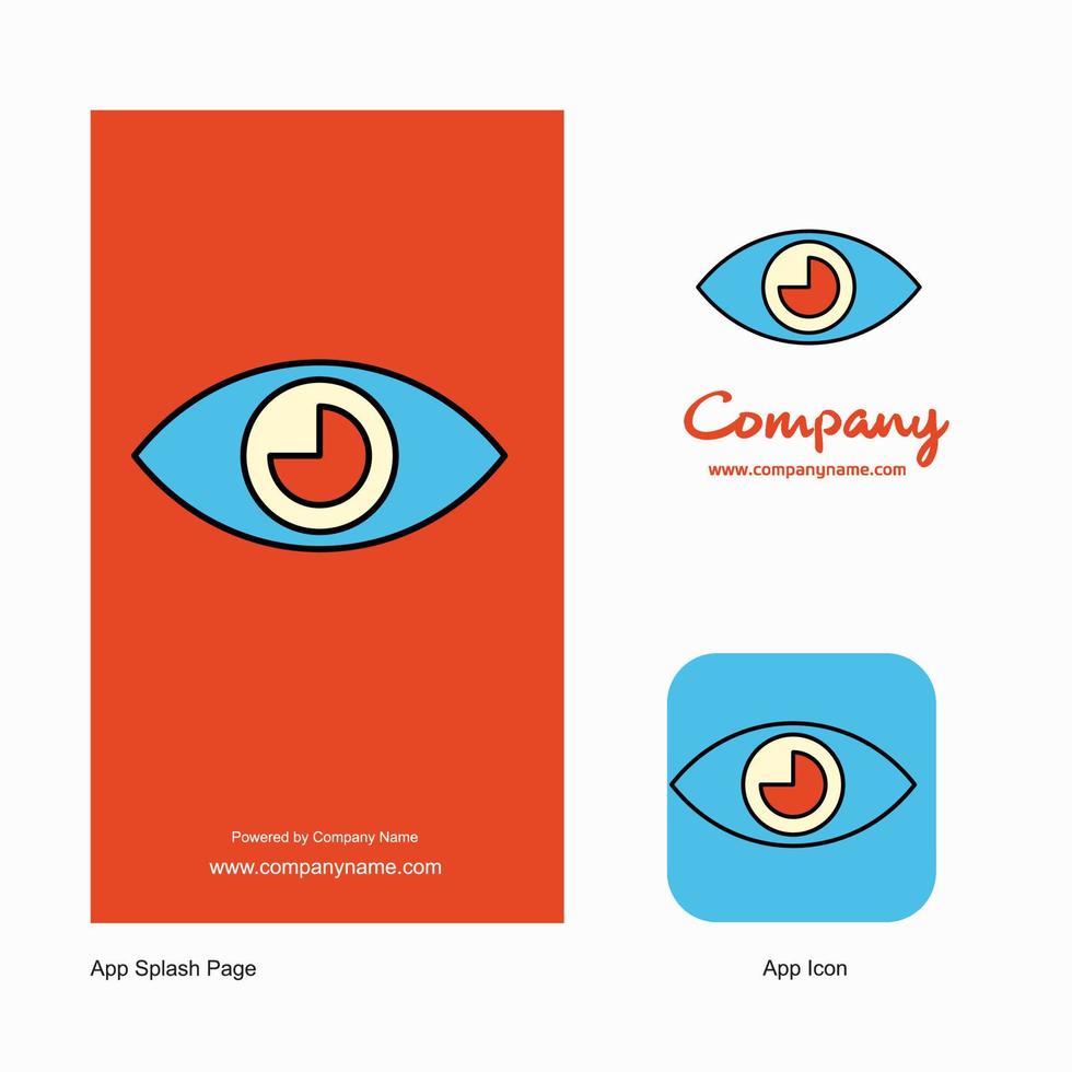 icône de l'application du logo de l'entreprise oculaire et conception de la page de démarrage éléments de conception de l'application commerciale créative vecteur