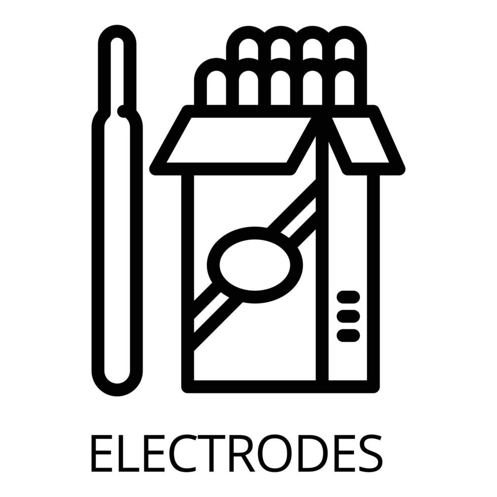 icône de pack d'électrodes, style de contour vecteur