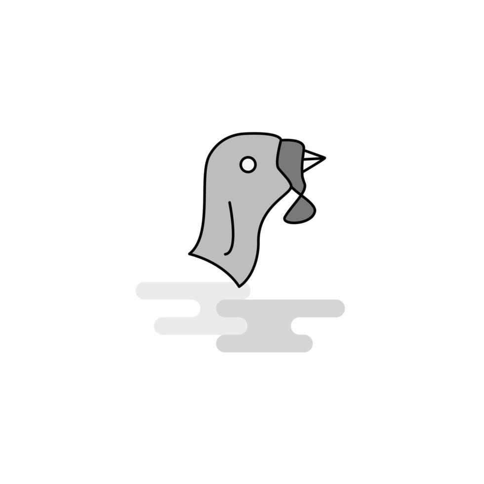 ligne plate d'icône web de dinde remplie de vecteur d'icône grise