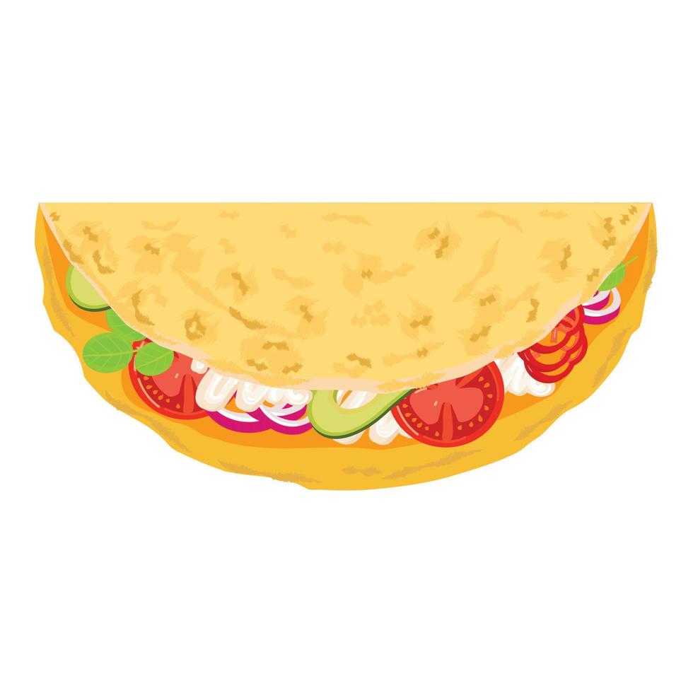 vecteur de dessin animé icône taco mexicain. nourriture mexicaine