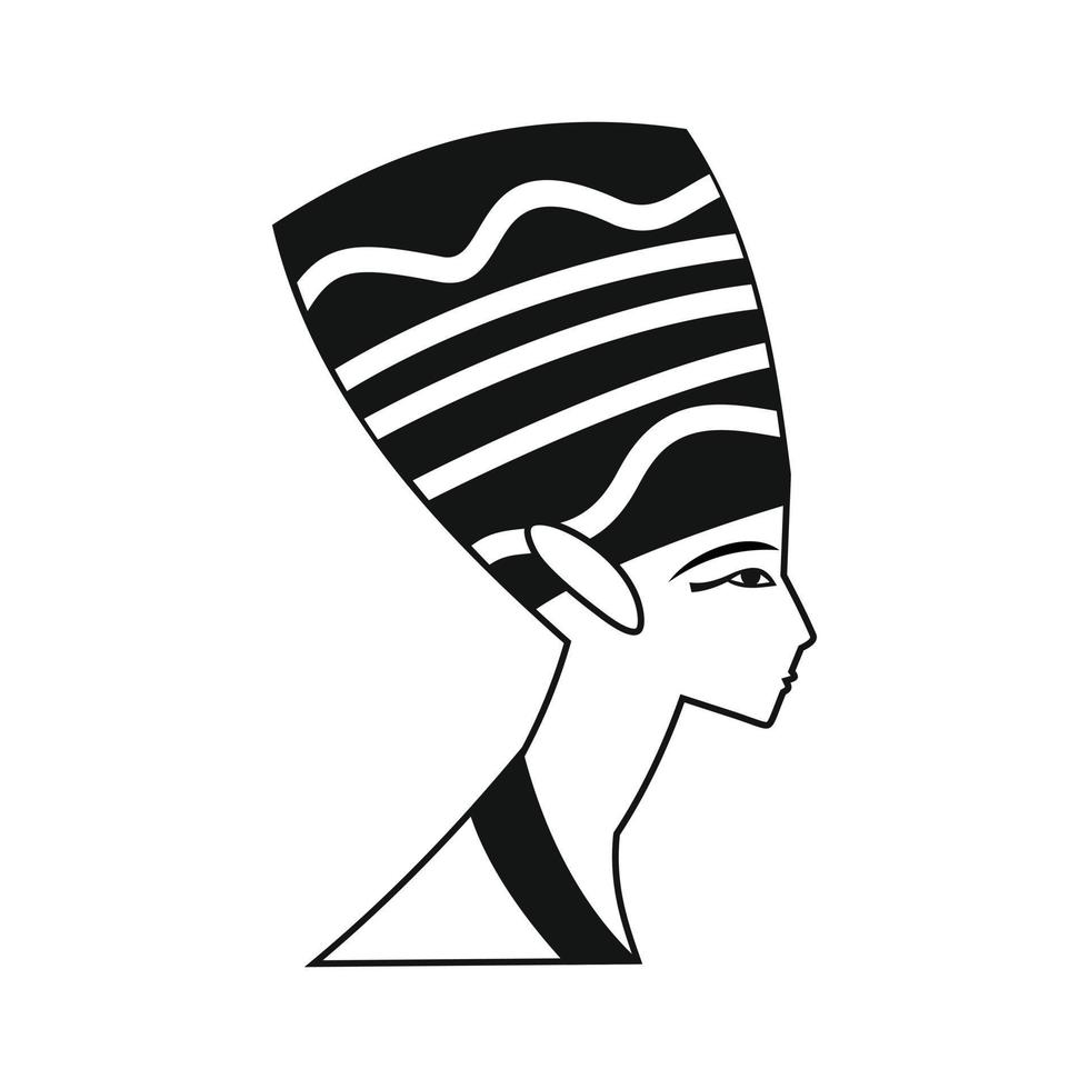 icône tête de néfertiti, style simple vecteur