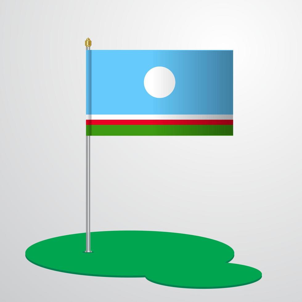 mât de drapeau de la république de sakha vecteur