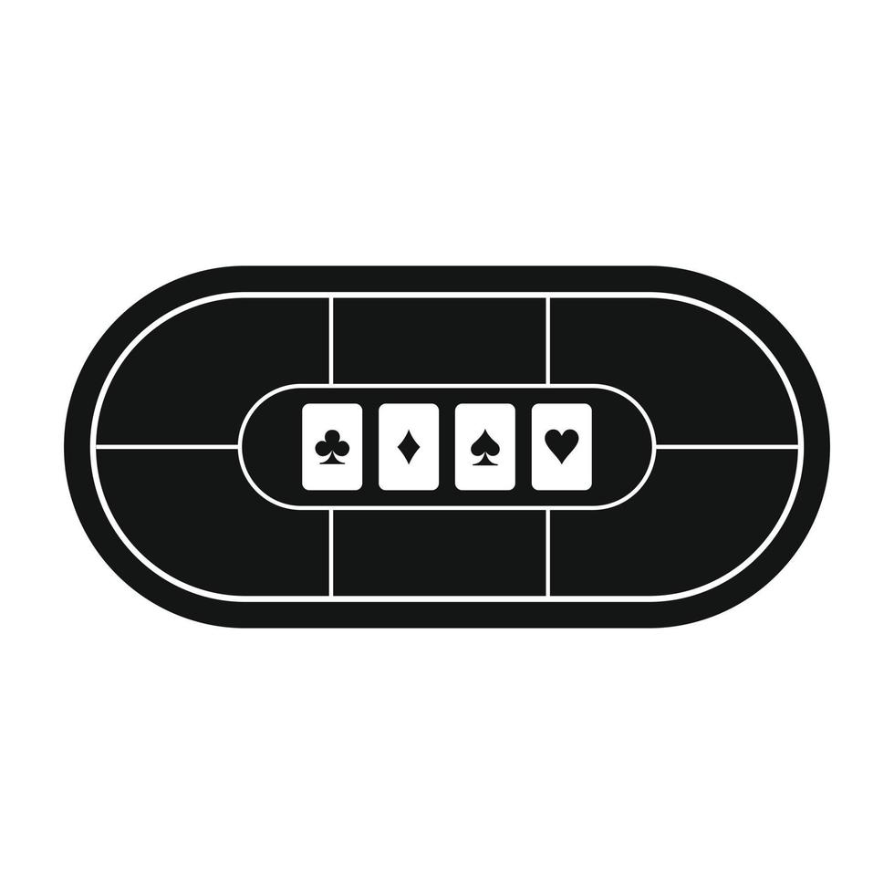table de poker icône simple noir vecteur