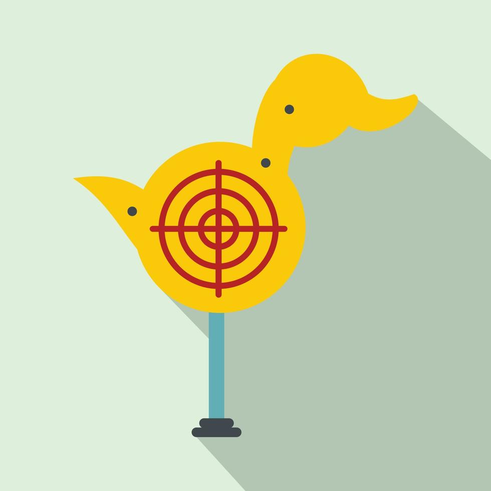 icône plate cible de canard jaune vecteur
