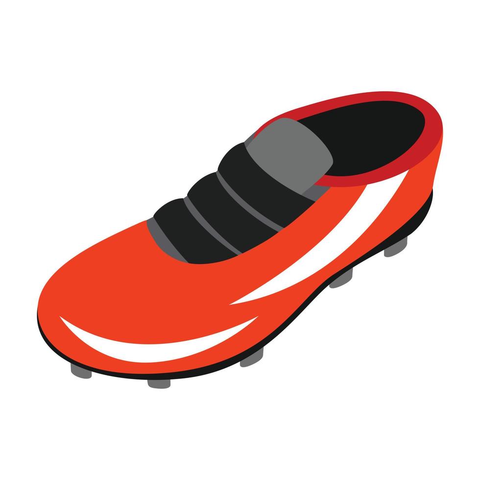 chaussure de sport avec icône 3d isométrique à crampons vecteur