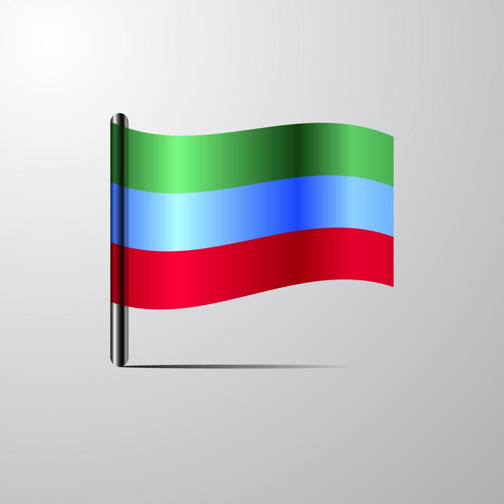 daghestan agitant le vecteur de conception de drapeau brillant