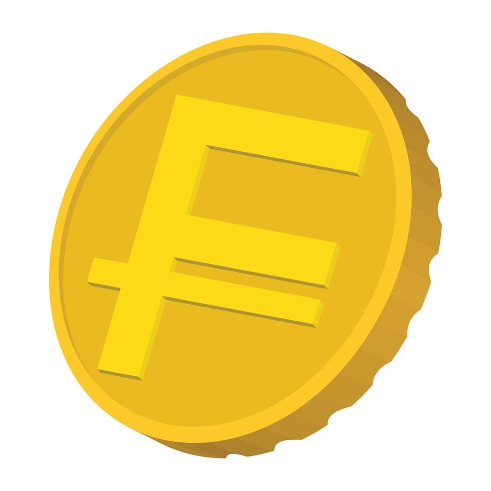 pièce d'or avec l'icône du signe franc suisse vecteur
