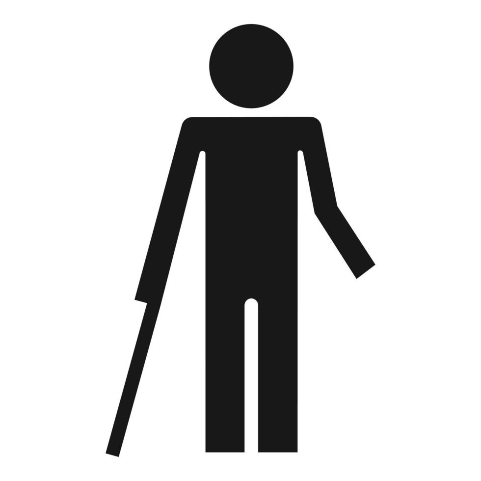 icône de l'homme handicapé, style simple vecteur