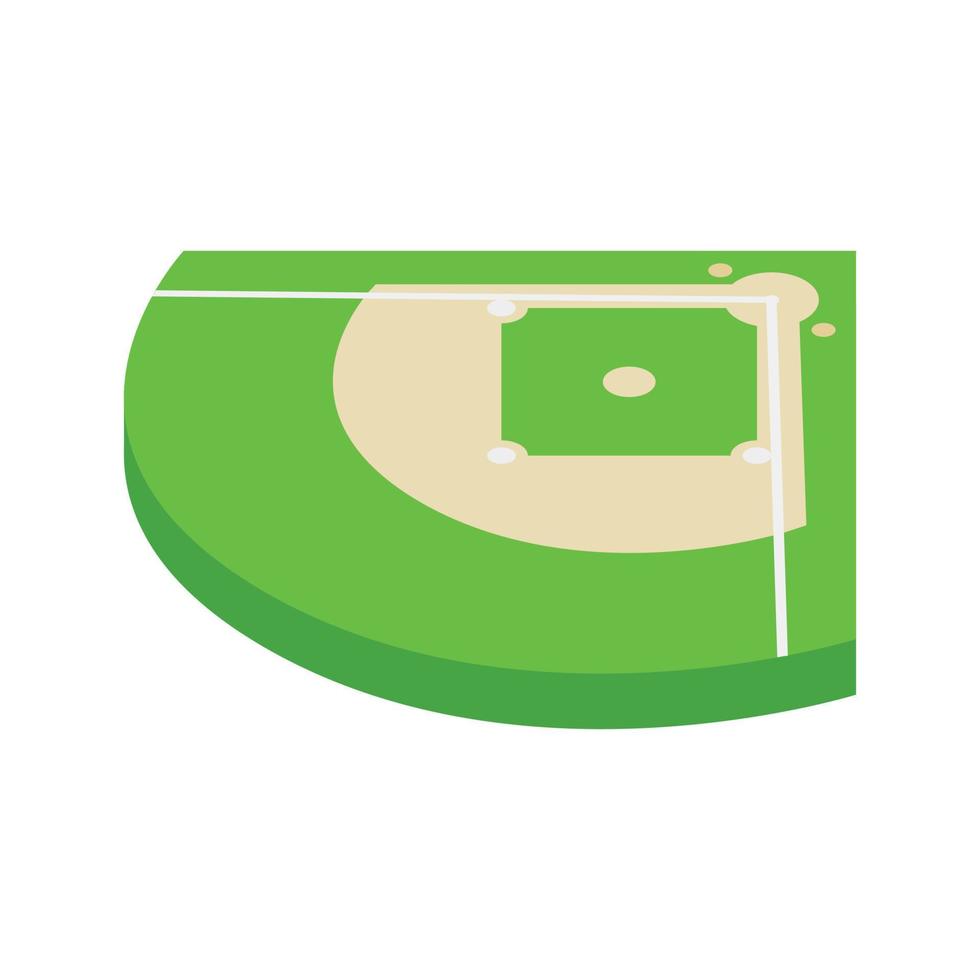 icône 3d isométrique aield de baseball vecteur