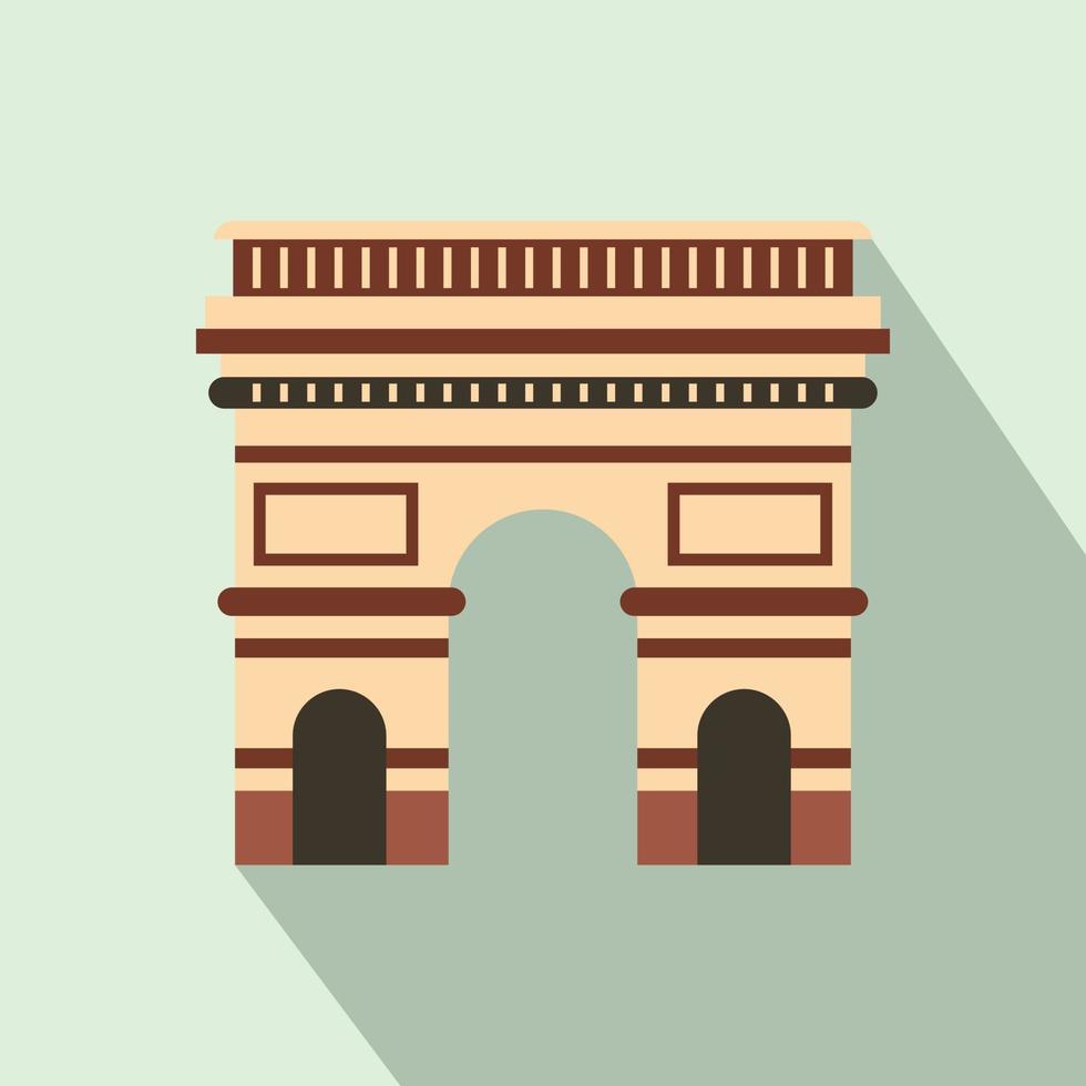 icône de l'arc de triomphe, style plat vecteur