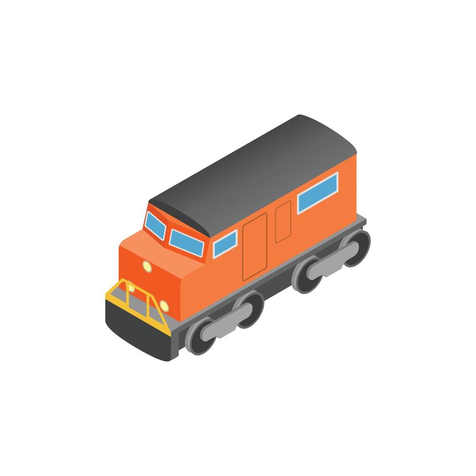 icône 3d isométrique de locomotive de train vecteur