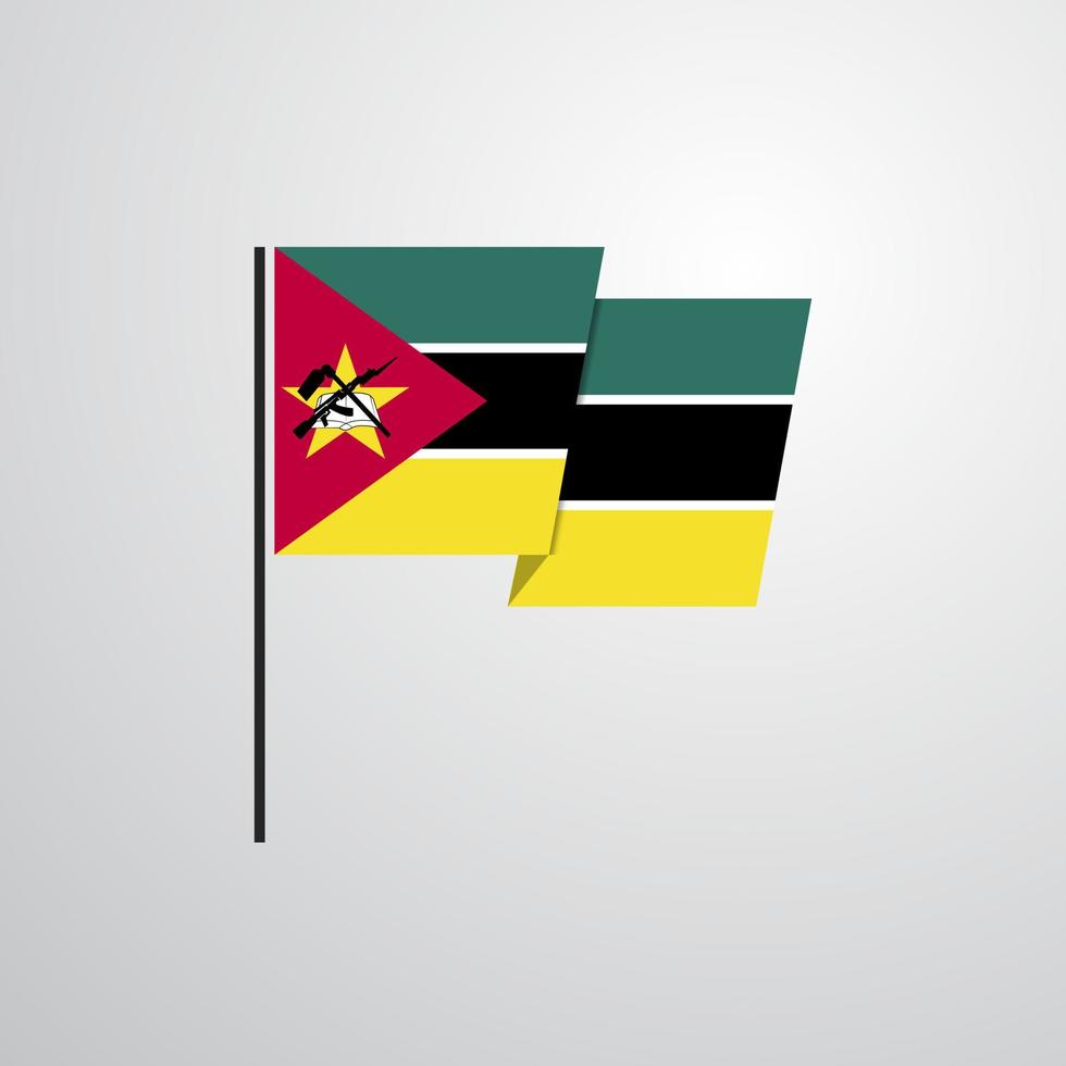 mozambique agitant le drapeau vecteur de conception