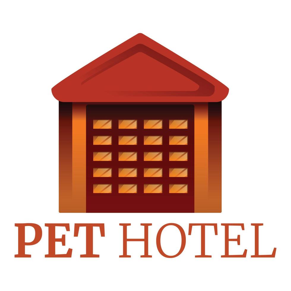 logo de l'hôtel pour animaux de compagnie, style cartoon vecteur