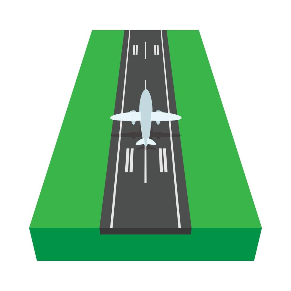 piste d'atterrissage avec l'icône de dessin animé d'avion vecteur