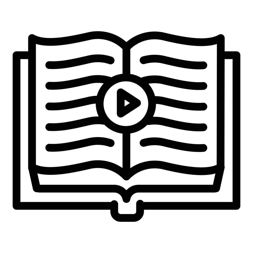 icône de livre électronique, style de contour vecteur