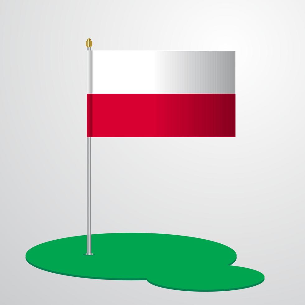 mât de drapeau pologne vecteur