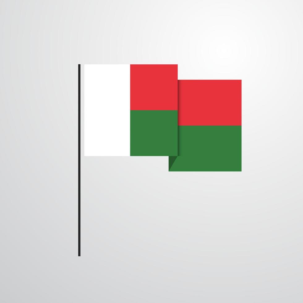 madgascar agitant le drapeau vecteur de conception