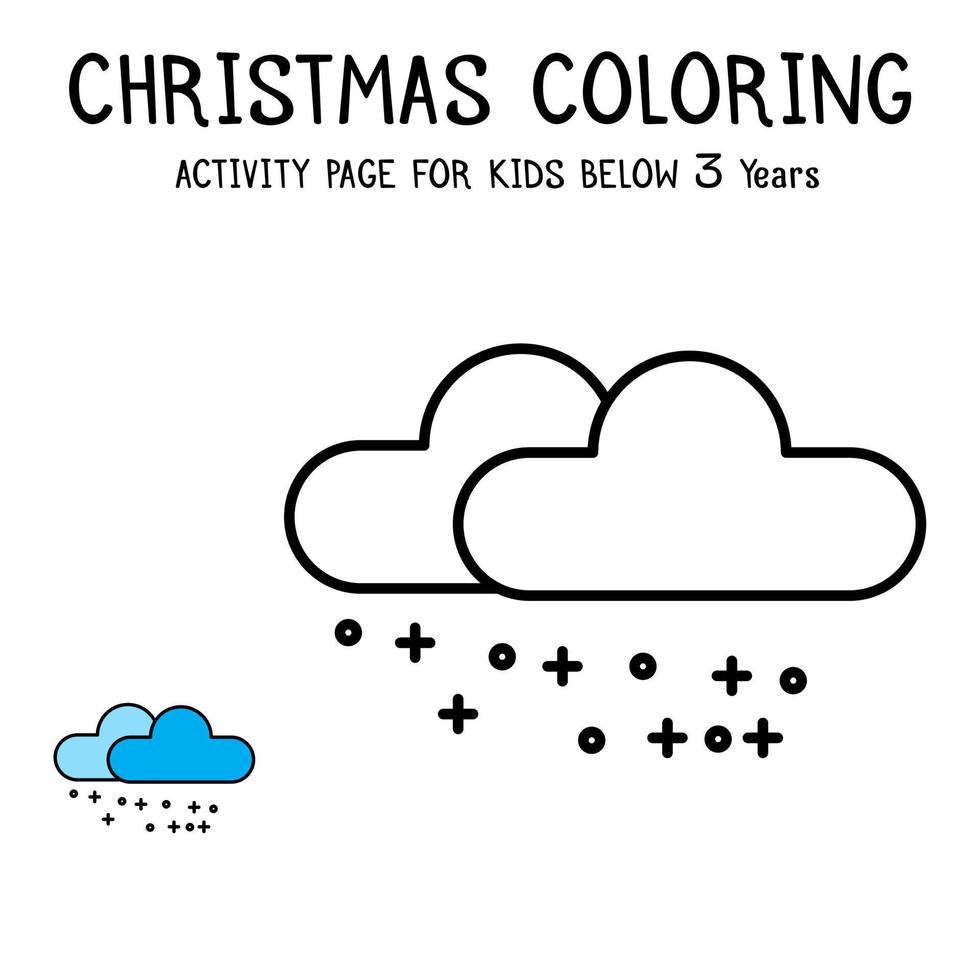 Livre d'activités de coloriage de Noël pour les enfants de moins de 3 ans vecteur