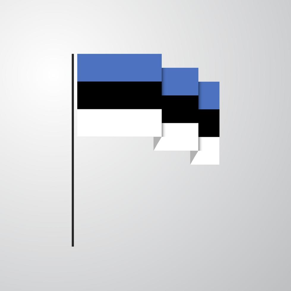 estonie agitant le drapeau fond créatif vecteur