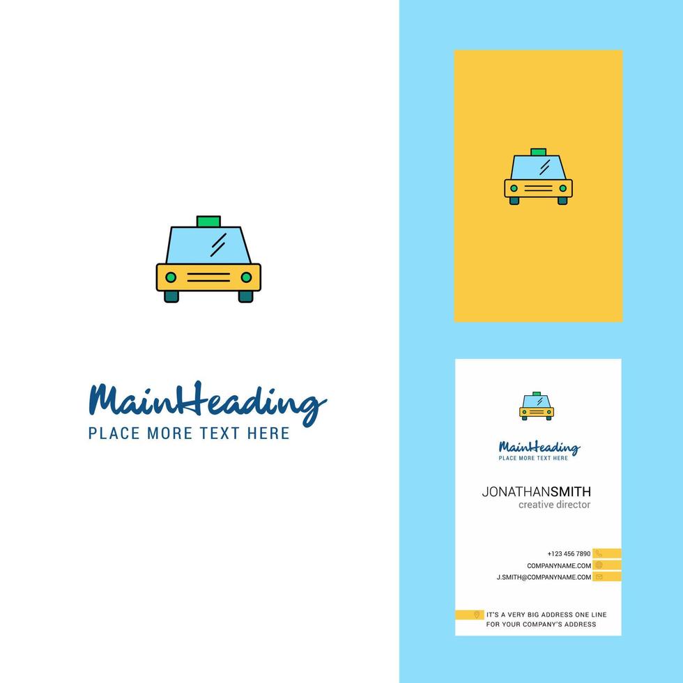 logo créatif de taxi et vecteur de conception verticale de carte de visite