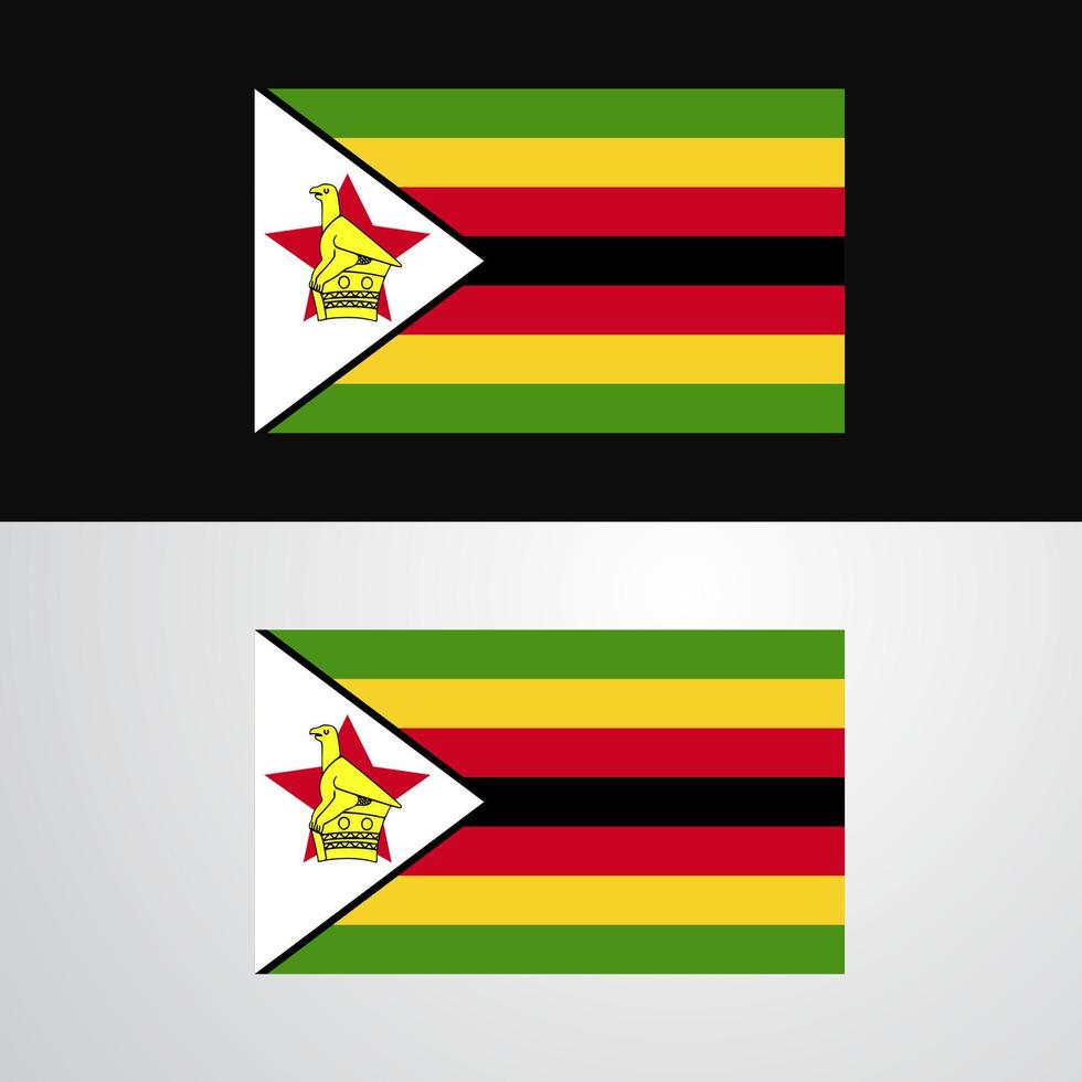 conception de bannière de drapeau du zimbabwe vecteur