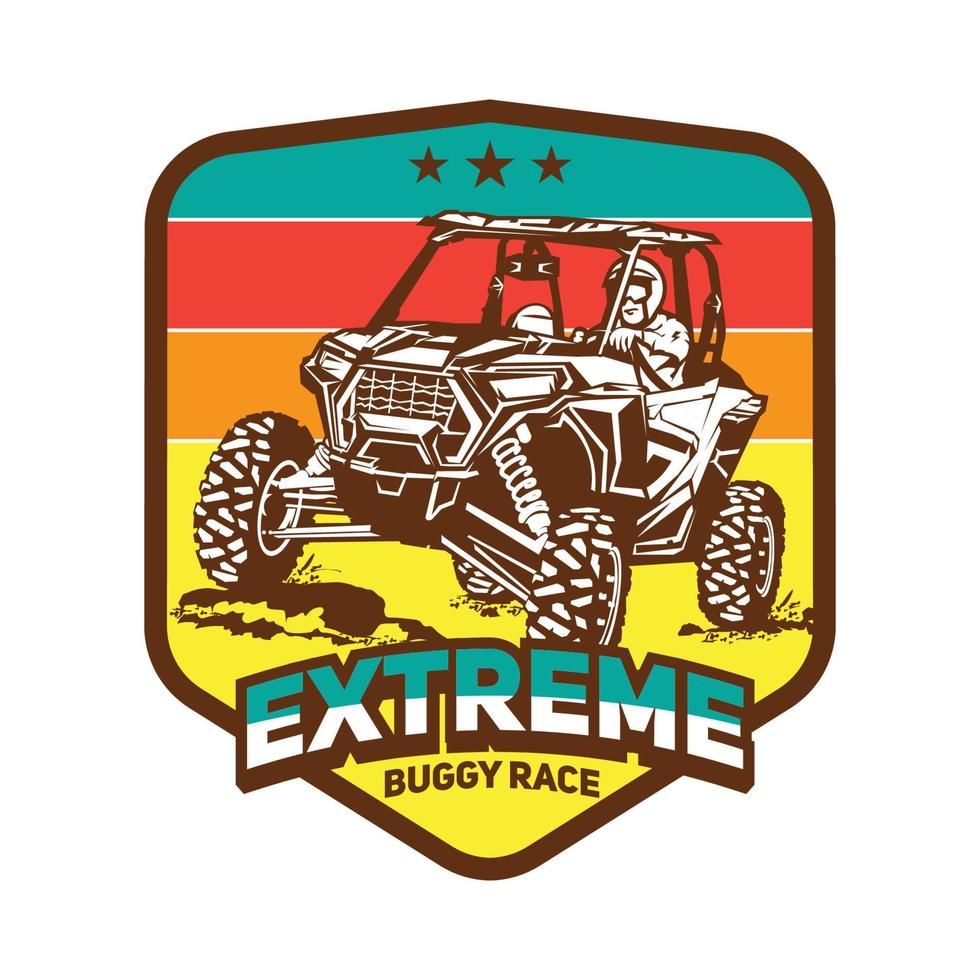 logo d'illustration vectorielle d'aventure de course buggy et utv, parfait pour les visites et le logo d'événement de course également la conception de tshirt vecteur