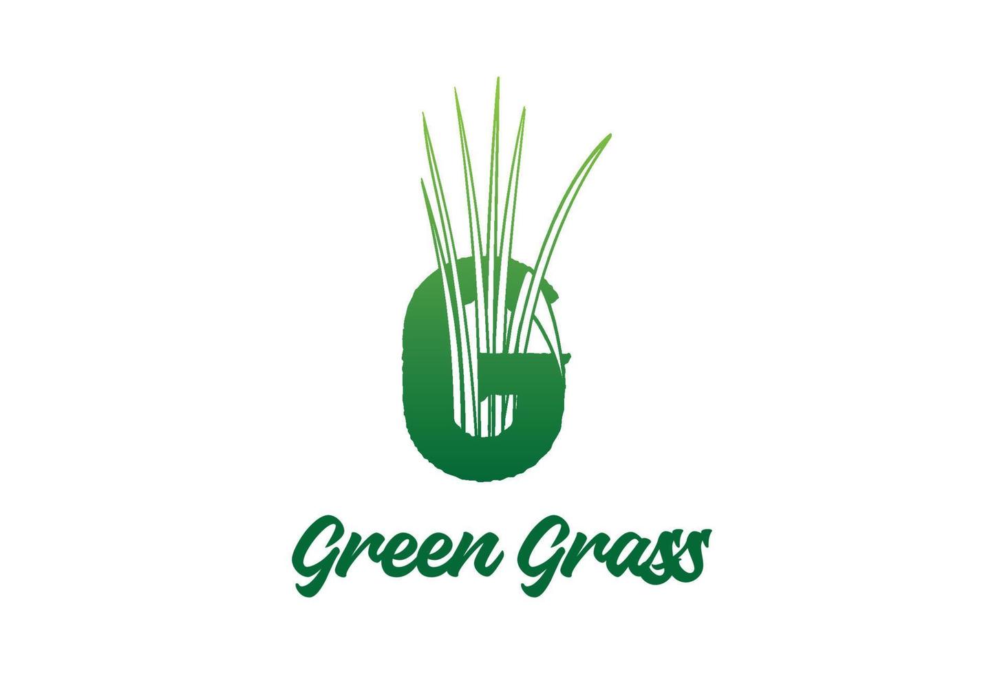 lettre initiale g pour le vecteur de conception de logo d'herbe verte