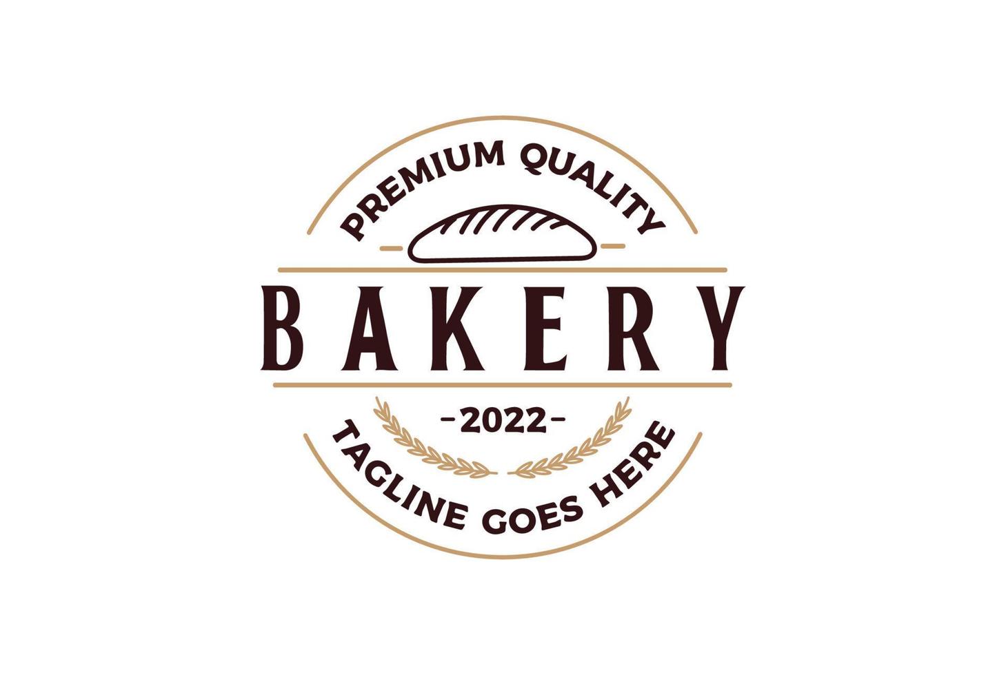 vintage retro bake boulangerie insigne étiquette sceau timbre logo design vecteur