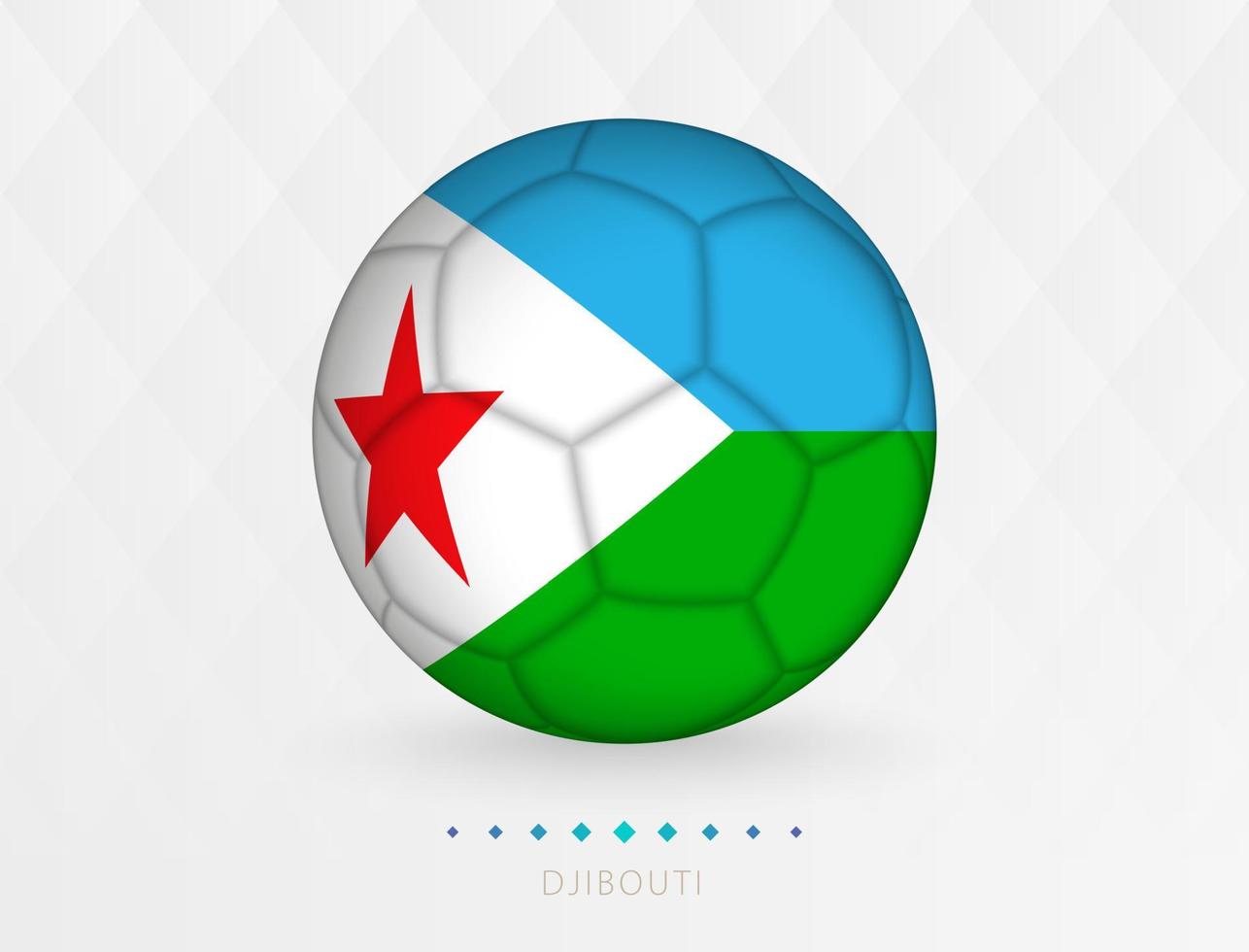 ballon de football avec motif drapeau de djibouti, ballon de football avec drapeau de l'équipe nationale de djibouti. vecteur